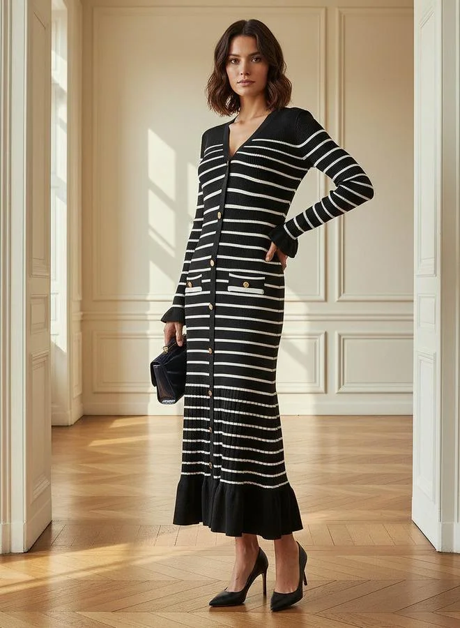 2Xtremz 2Xtremz Midi Dress with V-neck